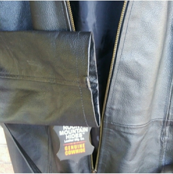 Rocky Mountain Hides Leather Coat Black Size Large - Picture 4 of 8